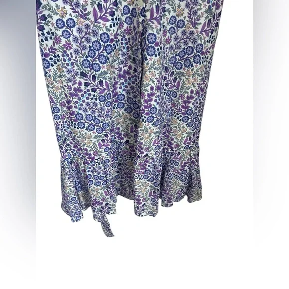 Talbots Floral Long Sleeve Dress - Purple and Green - Picture 4 of 8